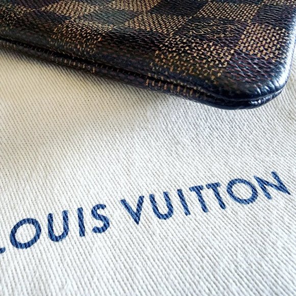 Louis Vuitton Pochette Cles Damier Ebene Canvas Coin Purse Excellent Condition - Picture 12 of 15